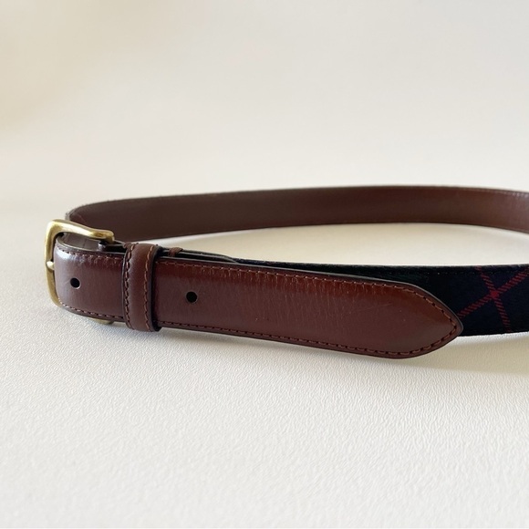 J.Crew Belt Leather Wool Stewart Plaid Preppy Casual Holiday 32 - Picture 5 of 9